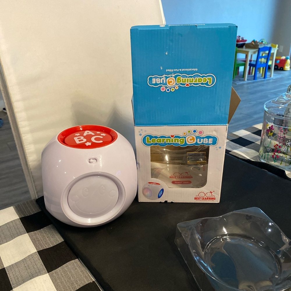 Learning Cube Toy with Red and White Design